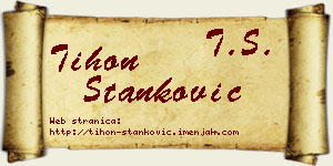 Tihon Stanković vizit kartica